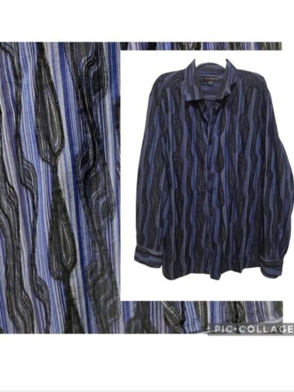 Vintage Jhane Barnes Shirt XXL Textured Geometric Long Sleeve